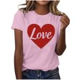 thumbnail image 5 of VKOYWKM Women's Valentines Day T Shirts Romantic Love Heart Graphic Tee Tops Short Sleeve Crew Neck Valentine Gift Tee Casual Hearts Tops, 5 of 6