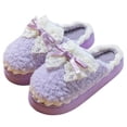 thumbnail image 5 of Dmsael Memory Foam Slippers House Slippers for Women Men Soft Cotton Indoor Shoes Memory Foam Slip On bedroom Slippers Purple,6, 5 of 5