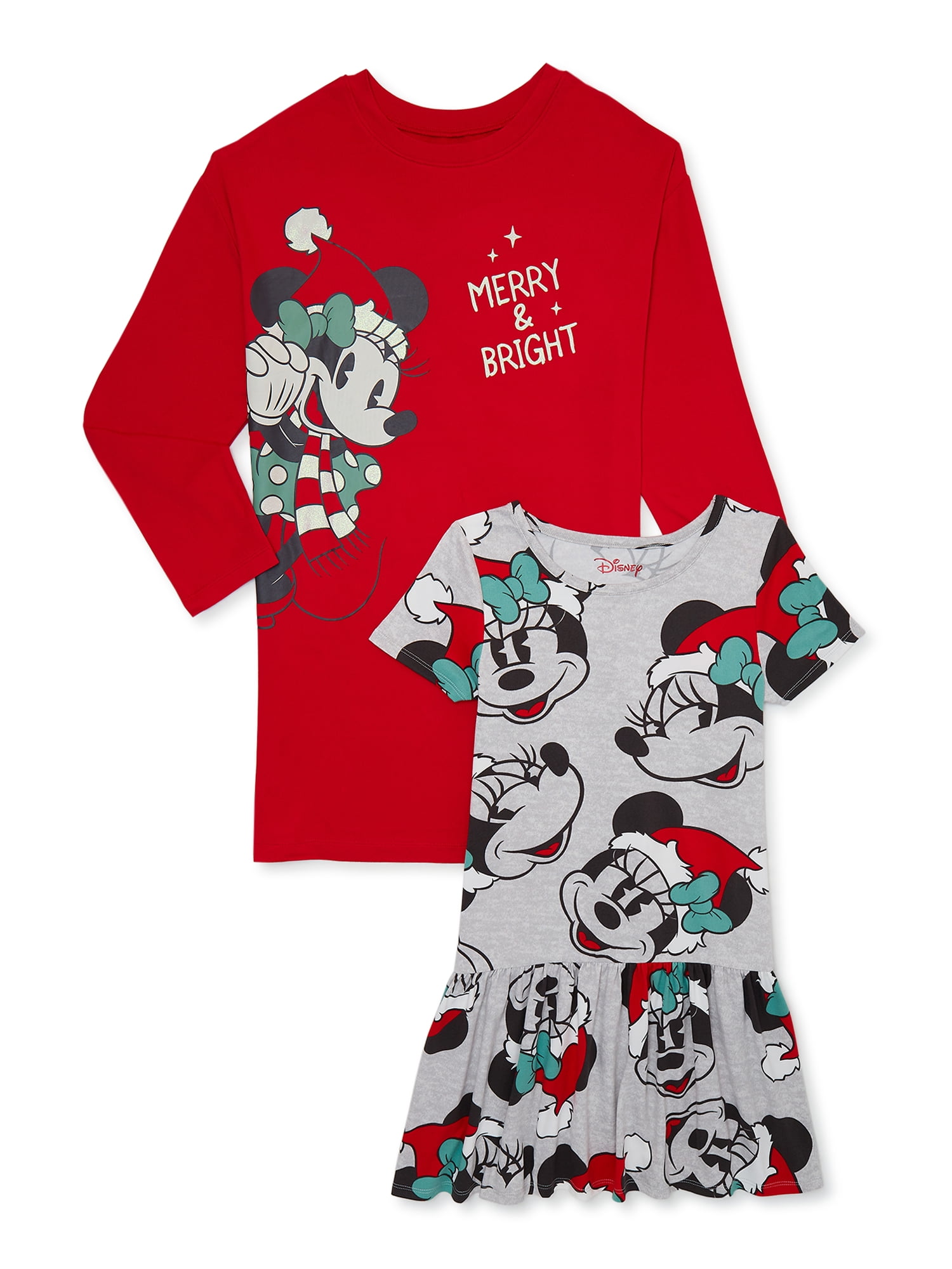 Minnie Mouse Girls Christmas Dress, 2-Pack, Sizes 4-12