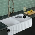 thumbnail image 4 of Delice 33" Double Basin Fireclay Farmhouse Kitchen Sink in Glossy White, 4 of 9