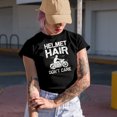 thumbnail image 2 of Helmet Hair Don't Care - Motorcycle Rider, Motorbiker or Motorcyclist, Black T-Shirt, Medium, 2 of 5