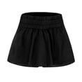 thumbnail image 4 of RYRJJ Women's High Waisted Flowy Athletic Shorts Tennis Skorts Ruffle Skirt Wrap Front Liner Workout Running Shorts Pants with Zip Pockets(Black,L), 4 of 5