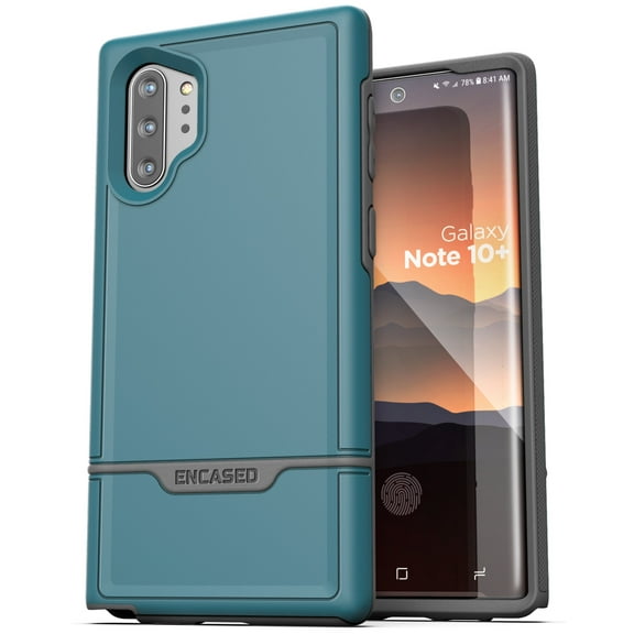 Encased Heavy Duty Galaxy Note 10 Plus Protective Case (2019 Rebel Armor) Military Grade Full Body Rugged Cover (Samsung Note 10 ) Turquoise Blue