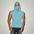 thumbnail image 5 of Xfvqtps Mens Sleeveless Tops with Face Neck Mask Hoodie Pullover Cooling Sun Protection Solid Color Breathable Lightweight Summer Shirts Sky Blue, 5 of 7