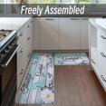 thumbnail image 3 of Farmhouse Kitchen Mats for Floor 2 Piece, Teal Kitchen Rugs and Mats Non-Skid Washable for Sink Floor, Pioneer Woman Teal Kitchen Accessories and Decor Mat, 17"x30"+17"x47", 3 of 5