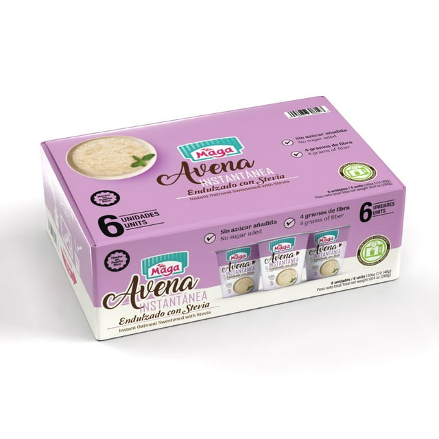 Maga Cup Instant Oatmeal Sweetened with Stevia, 1.69 oz, 6 pk.