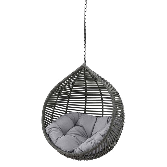 Swing Lounge Chair, Grey Gray, Modern Contemporary Urban Design, Outdoor Patio Balcony Cafe Bistro Garden Furniture Hotel Hospitality