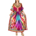 thumbnail image 5 of LA LEELA Women's Summer African Beach Maxi Caftan Casual Slit Dress Loungewear Dashiki Dresses for Women 2X-3X Celebration Candy, Abstract, 5 of 5