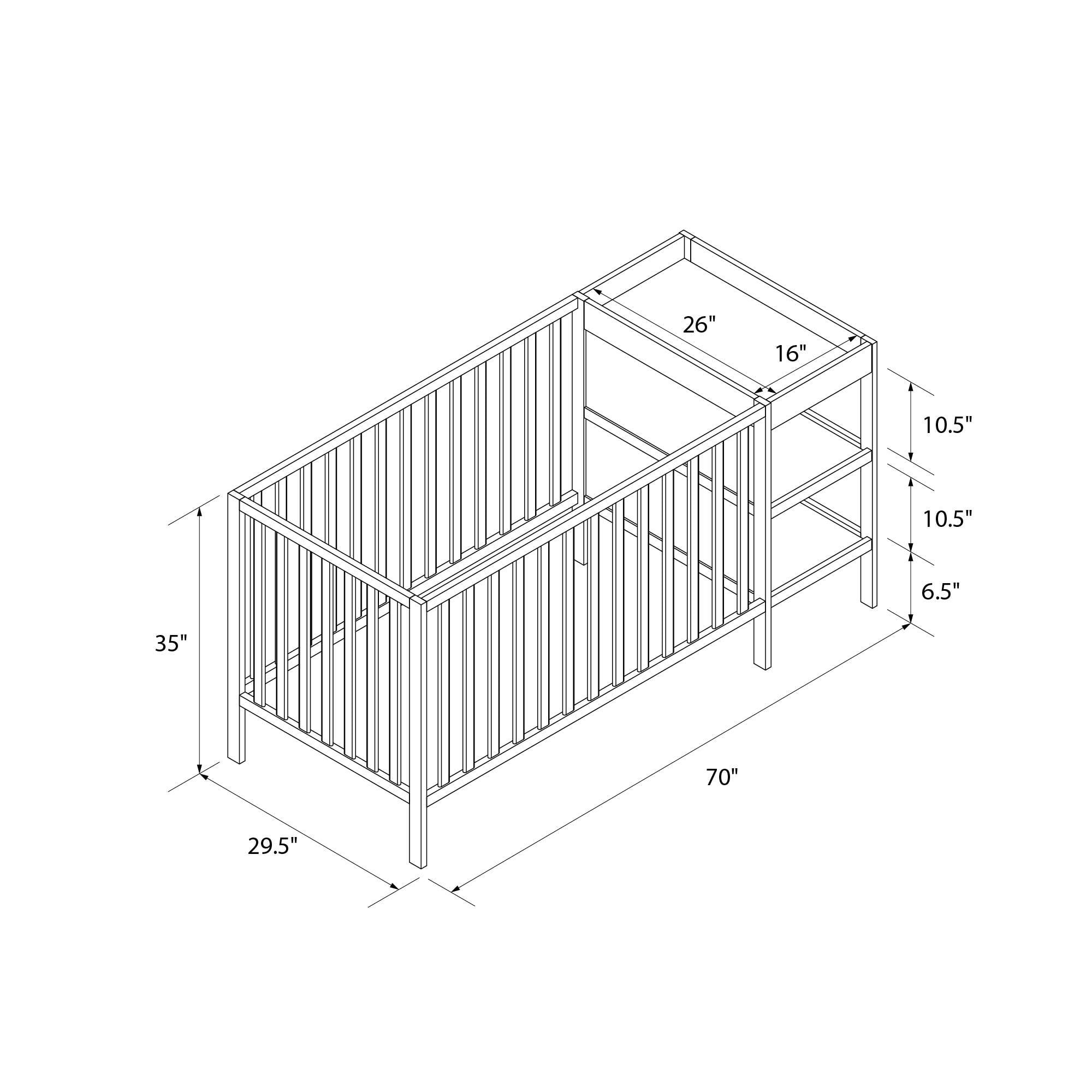Baby Relax Ema 3-in-1 Convertible Crib & Changer Combo