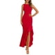 thumbnail image 1 of Vestido largo PRETTYGARDEN para mujer 2025, sin mangas, con volantes, rojo, 1 of 9