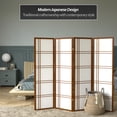 thumbnail image 2 of Red Lantern 5 ft. Tall Double Cross Shoji Screen - Walnut - 4 Panels, 2 of 6