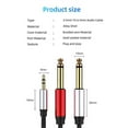 thumbnail image 3 of Cable adaptador de audio de 3,5 mm a doble 6,5 mm, cable auxiliar de 3,5 a 6,5 mm, divisor de 3,5 para amplificador mezclador de guitarra, negro, plateado y rojo, 3 of 5