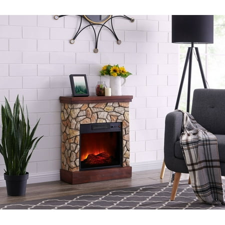 Bold Flame 26 inch Faux Stone Electric Fireplace in