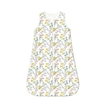

Fotbe Floral Pattern Sleep Sack - Baby Wearable Blanket with Zipper Extra Soft Cotton Sleeveless Sleeping Bag for Infants-Small
