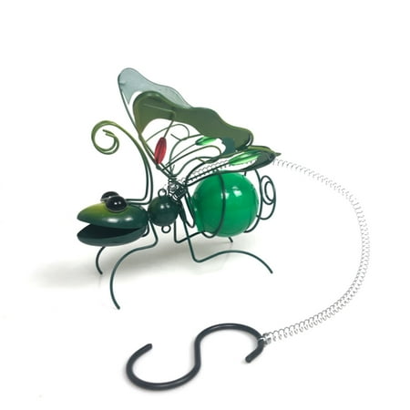 

Hanging Flying Bee Light with Hook Lighting Simulation Bee Metal Decoration Decorative Pendant Outdoor Decor Art Statue 3D Green