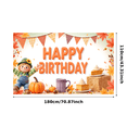 thumbnail image 3 of Autumn Theme Birthday Banner Fall Birthday Decor Harvest Decoration Happy Birthday Pumpkin Design for Fall Party Autumn Event Thanksgiving Celebration, 3 of 7