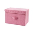 thumbnail image 1 of Bellella Cotton Linen Storage Box Bin Foldable Fabric Cube Clothes Zipper Organizer with Lid and Handle, 1 of 5