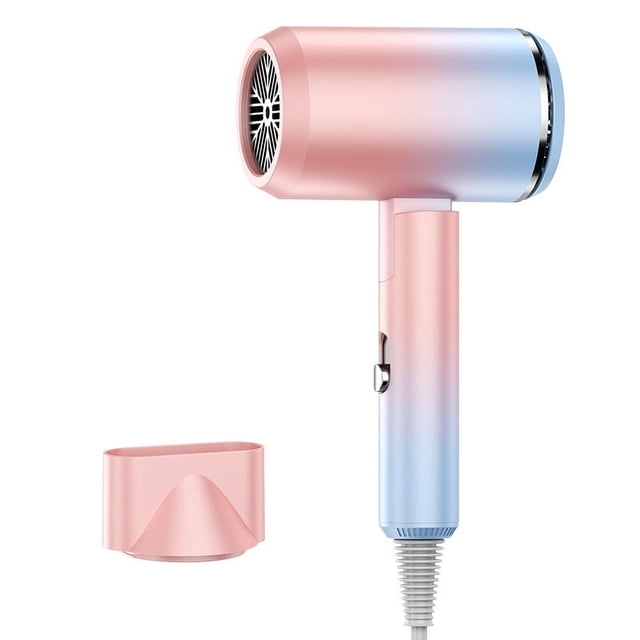 Secador de pelo con difusor, secador iónico, mango plegable, cuidado del cabello a temperatura constante sin daños en el cabello,