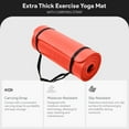 thumbnail image 3 of BalanceFrom GoCloud 71x24 Inches Extra Thick Yoga Mat 1-Inch High-Density Foam, Red, 3 of 10