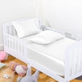 thumbnail image 5 of Lorviah Satin Fitted Crib Sheet for Standard Crib & Toddler Mattress - 28"x52" - Soft Smooth, White, 5 of 5