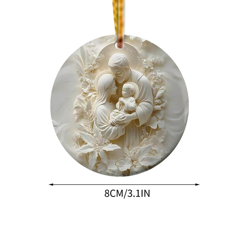 Needzo Wooden Nativity Icon Shrines Set Of 4 - Holy Family, Madonna & Child Christmas Ornaments & Pendants