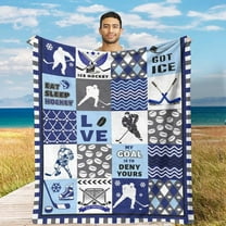 Ice Hockey Throw Blanket Hockey Gifts for Boys Men Hockey Blanket Hockey Gifts Ideas Hockey Player Blanket Plush Blanket for Couch Bed Sofa 50×40
