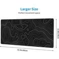 thumbnail image 3 of Topographic Map Gaming Mouse Pad Desk Mat XL 31.5×11.8 Inch Black Lines Contour Geographic Extended Mousepad 30X80cm with Non-Slip Rubber Base Stitched Edge Large Desk Pad for Gamer Office Home Work, 3 of 6