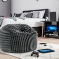 thumbnail image 4 of Bean Bag Chairs, 40 inch Minky Gunmetal Memory Foam Lounger, Grey Lazy Sofa Chairs,Polyester Memory Foam Bean Bag Chairs, Furniture Primary Living Space Bean Bag Chairs & Lazy Sofa Chair 40 inch Mink, 4 of 7