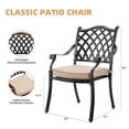 thumbnail image 6 of 7 Piece Retro Outdoor Dining Set, Cast Aluminum Patio Set Includes 59” Rectangular Table, 6 Chairs with Thicker Cushions, and Umbrella Hole for Patio, Deck, Garden, 6 of 6
