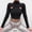 Black, variant on Ynynloco Women’s Long Sleeve Crop Tops 2 Piece Bolero Shrug Cutout Slim Fit Y2K T-Shirt Basic Going Out Tees Streetwear
