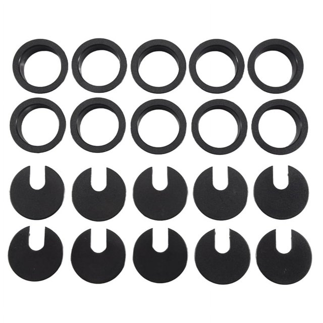 Pasacables negro de 35 mm para mesa de escritorio, 10 unidades