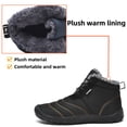 thumbnail image 2 of Mens Snow Boots Fashion Waterproof Winter Fur Lined Warm Boots Slip On Anti-Slip Outdoor Comfortable Lightweight Boot Black 9.5 US, 2 of 7