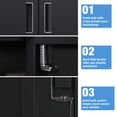 thumbnail image 2 of HUAXRON 55 inches Tall Metal Garage Storage Cabinets with Locking Doors and 4 Adjustable Shelves, Metal Storage Cabinet for Garage, Office, Home, Classroom, Assemble Required(Black), 2 of 4