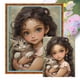 thumbnail image 1 of Kit Punto Cruz Con Niña Y Gato Hilo Algodón Bordado 11CT 50x60cm, 1 of 9