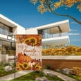 thumbnail image 5 of diyeu Faith Family Fall Decorative Small Garden Flag Autumn House Yard Outside Pumpkin Sunflower Maple Leaves Farmhouse Burlap Decor, Thanksgiving Religious Home Outdoor Decoration Double Sided 12x18, 5 of 6
