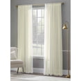 thumbnail image 4 of Cream White Stripe Sheer Curtains 96 Inch Length 2 Panels Set, Modern Rustic Vertical Striped Voile Window Treatment Semi Sheer Long Curtains Drapes for Bedroom/Living Room/Kitchen 52"x96"x2, 4 of 7