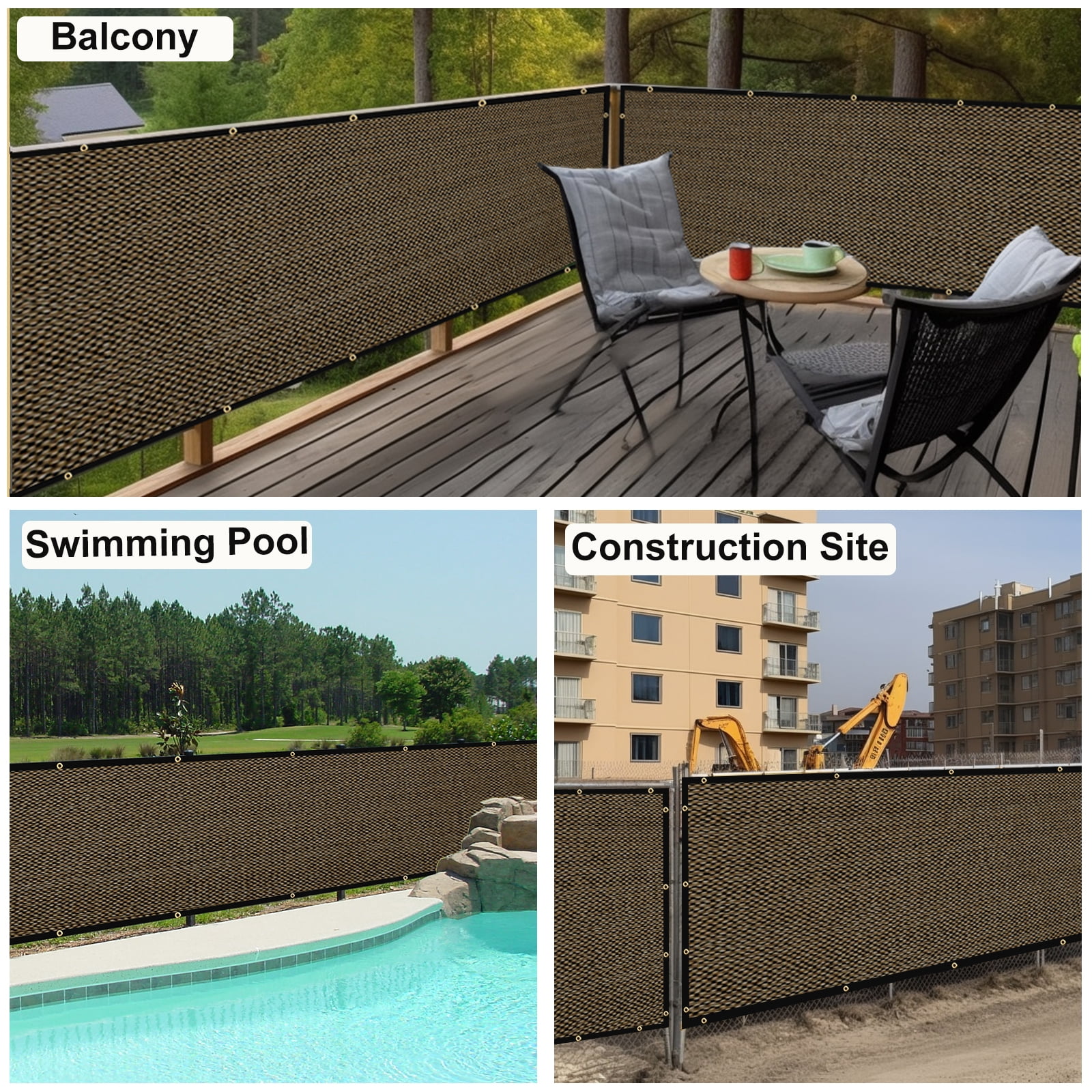 4'X50' HDPE Privacy Fence, Dark Green