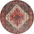 thumbnail image 1 of Ahgly Tapis d'Intérieur Rond Traditionnel Marron Rouge Médaillon, 3 Pieds Rond, 1 of 6