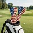 thumbnail image 5 of Yuyamidu Retro American Flag Golf Club Head Covers for Drivers, Fairway Woods, and Hybrids, Waterproof Leather Head Covers 4th of July Golf Headcover with Soft Lining, 5 of 8