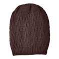 thumbnail image 2 of dianhelloya Warm hat LadyAutumn Winter Solid Color Knitting Hat Geometric Pattern Dome Style Outdoor Snow Skiing Warm Folding Pile Beanie Hat Coffee, 2 of 8
