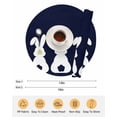 thumbnail image 6 of 15 Inch Round Placemats Set of 6, Easter Bunny Non Slip Heat Insulation PP Table Mats, Cute Rabbit Family Vintage Navy Blue Abstract Washable Place Mats for Kitchen Dining Party Table Decor, 6 of 7