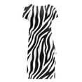thumbnail image 4 of Wycnly Sundresses for Women Short Sleeve Crewneck Striped Print Midi Dresses Night Party Club Sexy Drawstring Slit Bodycon Summer Dress Black m Clearance Under $5, 4 of 4