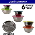 thumbnail image 4 of Juego de 6 Bowls CHIC FLIC y Rallador con tapa para mezclar, 4 of 6