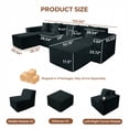 thumbnail image 4 of 133" Cloud Couch, Black Boneless Sectional Sofa for Living Room, 6-Seater U-Shaped Sofa, Corduroy Deep Seat with 2 Ottomans and Cup Holders, No Assembly, 4 of 14
