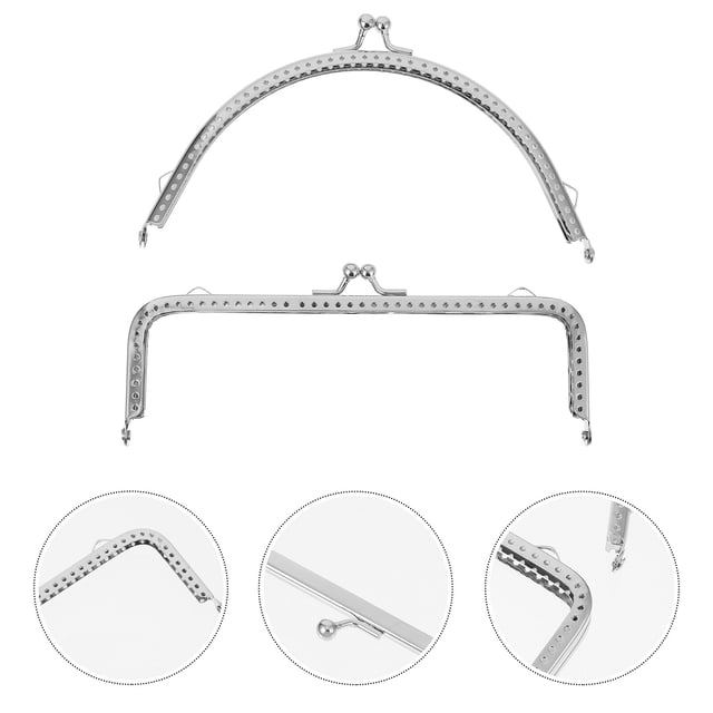 FUEENIRVA 2Ud Manijas Para Bolsa De Mano En Metal Plateado Accesorios Para Reparar Y Crear Bolsos