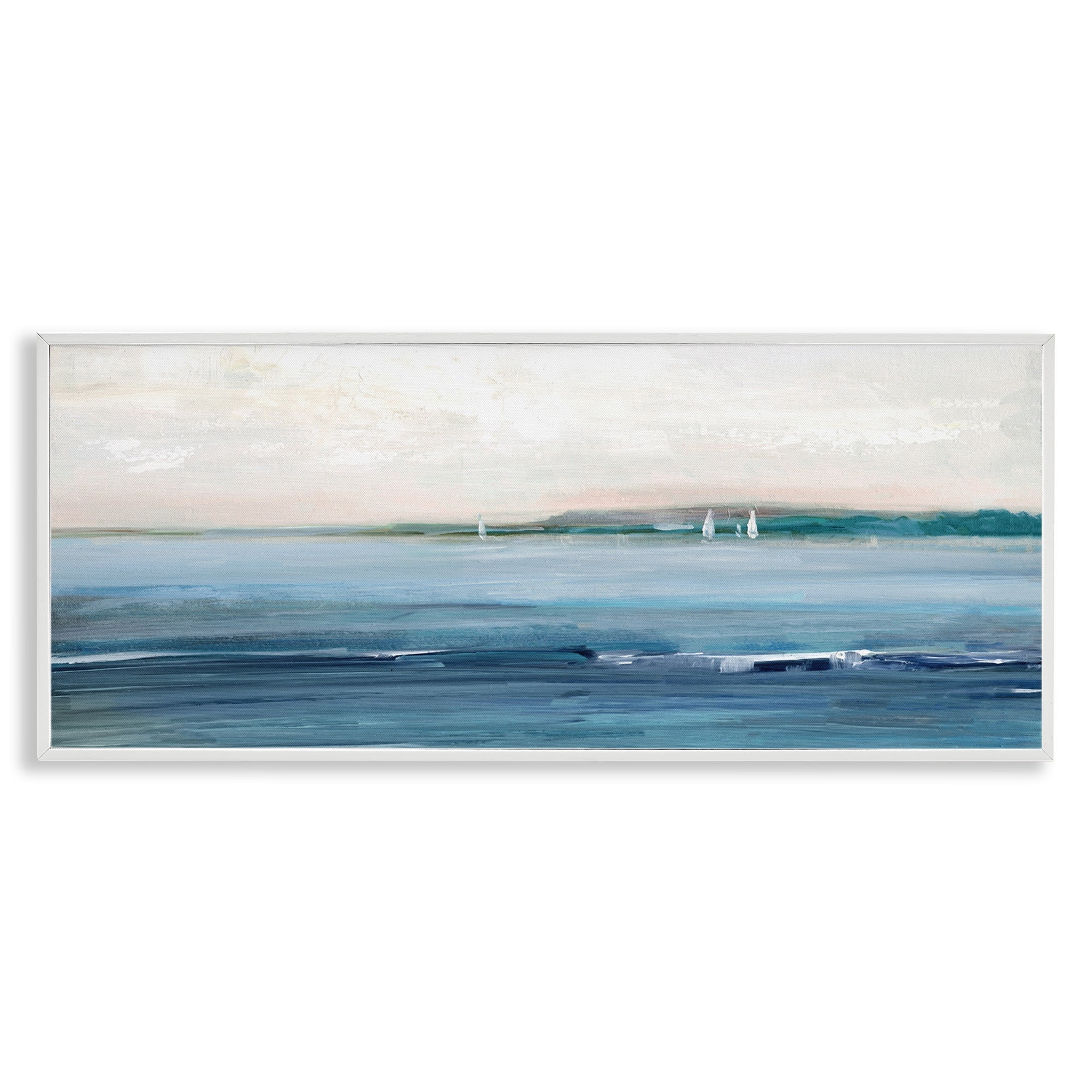 Stupell Indtries Morning Sky Abstract Nautical Ocean Landscape Distant Boats,24 x 10,Design by ​Sally Swatland