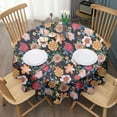 thumbnail image 3 of Pioneer Flower Floral Print Pattern Round Tablecloth 60"x60",Wrinkle Wipeable Table Cloth for Kitchen Dining Room Picnic Patio Party, 3 of 6