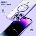 thumbnail image 7 of Allytechgroup iPhone 14 Case Magnetic, Clear Back Cover Compatible with Magsafe Glitter Lens Protective Anti-Yellow Anti-Fingerprint Bumper Rugged Case for Apple iPhone 14, Silver, 7 of 7