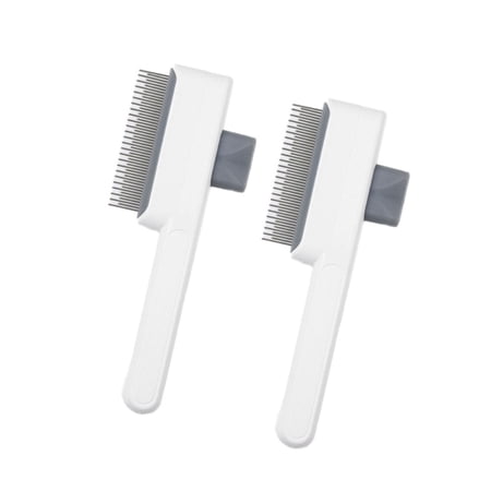 lanema 2PCS Dog Hair Brush Detangling Hair Comb with SelfCleaning Design For Shedding Furs Removal Ergonomic NonSlip Handle