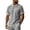 Gray, variant on Men's Linen Henley Shirt Short Sleeve 3 Button Casual Summer Top with Contrast Trim Chest Pocket for Beach Vacation Daily Wear Khaki S